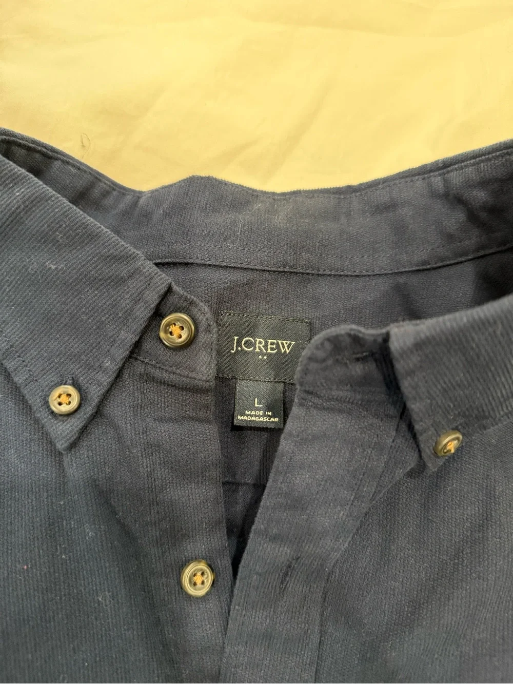 J. Crew Large - Men's Dark Navy Button-Down Corduroy Shirt